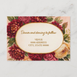 Carte D'accompagnement Mariage d'aquarelle florale de Bourgogne