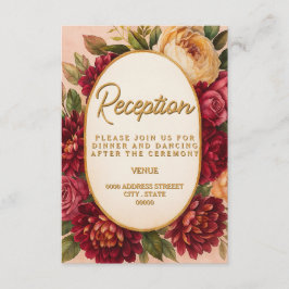 Carte D'accompagnement Mariage d'aquarelle florale de Bourgogne