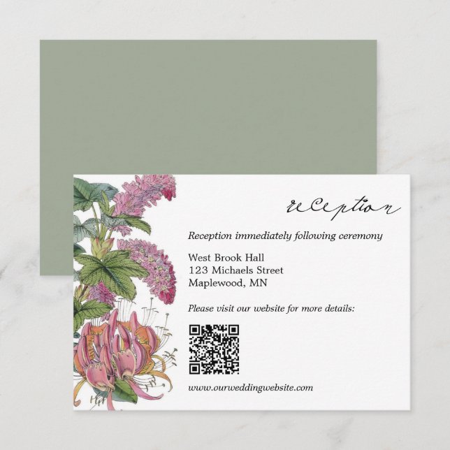 Carte D'accompagnement Mariage d'aquarelle vintage (Devant / Derrière)