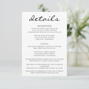 Carte D'accompagnement Mariage d'arbre noir et blanc
