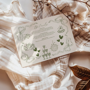 Carte D'accompagnement Mariage d'art de gribouillis rétro