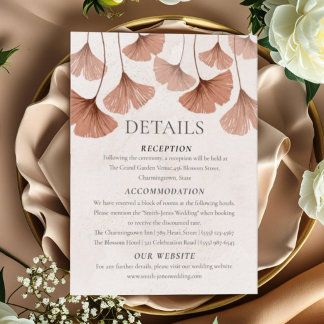 Carte D'accompagnement Mariage d'automne en terre cuite botanique 