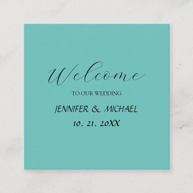 Carte D'accompagnement Mariage de bienvenue élégant en calligraphie (Devant)