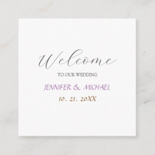 Carte D'accompagnement Mariage de bienvenue élégant en calligraphie
