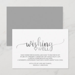Carte D'accompagnement Mariage de calligraphie en argent simple qui souha