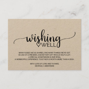 Carte D'accompagnement Mariage de calligraphie Kraft simple désirant bien