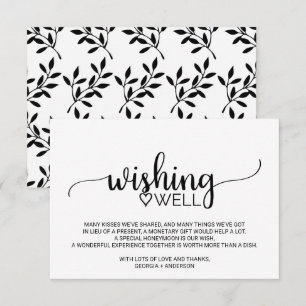 Carte D'accompagnement Mariage de calligraphie noire simple désirant bien