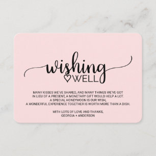 Carte D'accompagnement Mariage de calligraphie simple rose pâle désirant