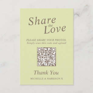 Carte D'accompagnement Mariage de catkins vert Aspen QR partager mariage 