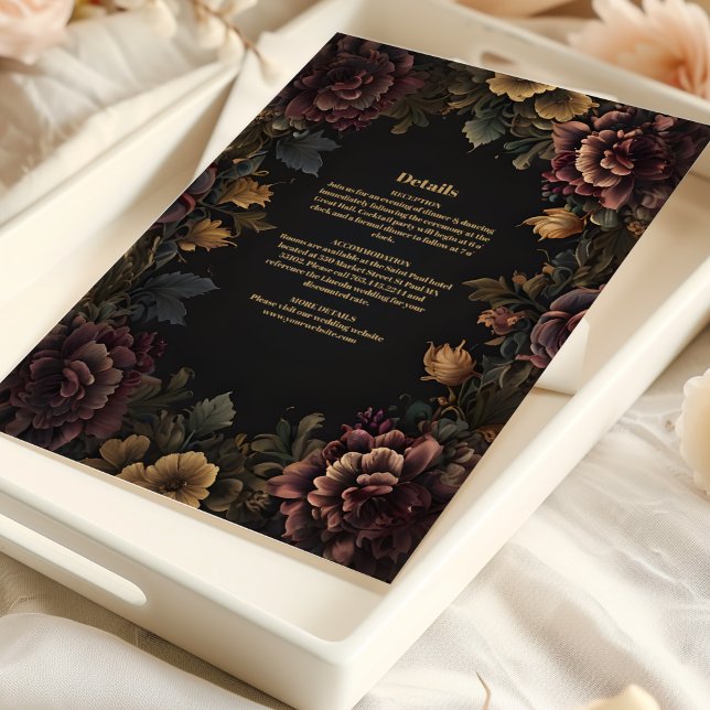 Carte D'accompagnement Mariage de charpente florale gothique victorien (Créateur téléchargé)