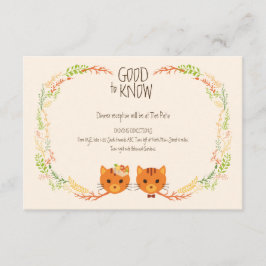 Carte D'accompagnement Mariage de chats de forêt lunaire (crème) RSVP