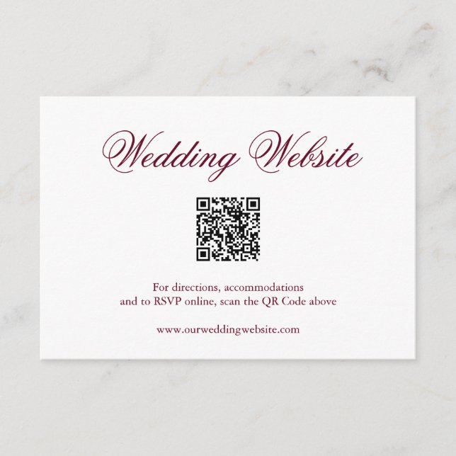 Carte D'accompagnement Mariage de code QR officiel de la Bourgogne tradit (Devant)
