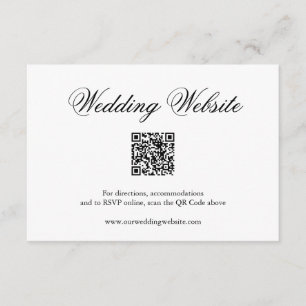 Carte D'accompagnement Mariage de code QR traditionnel noir et blanc