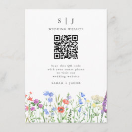 Carte D'accompagnement Mariage de code Spring WildflowerQR