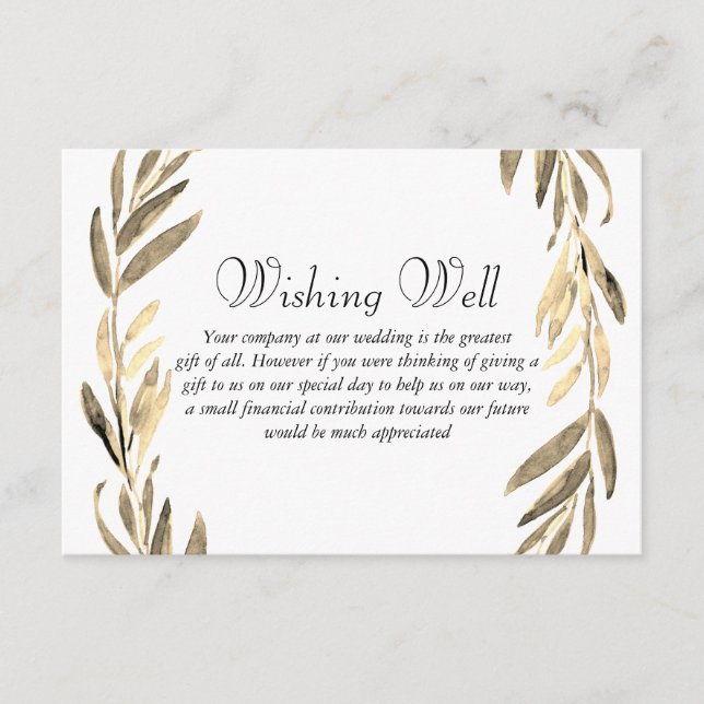 Carte D'accompagnement Mariage de couronnes or Wreath Wreath (Devant)