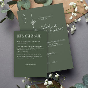 Carte D'accompagnement Mariage de diviseur floral biologique moderne