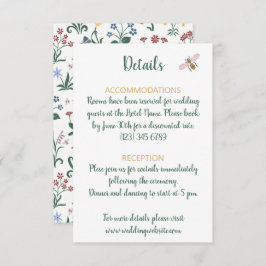 Carte D'accompagnement Mariage de fleurs Whimsical colorées