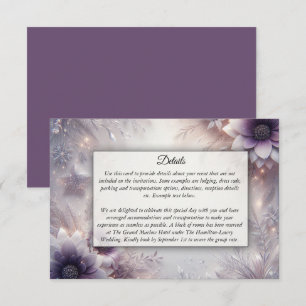 Carte D'accompagnement Mariage de floraison hivernale d'Améthyste d'argen