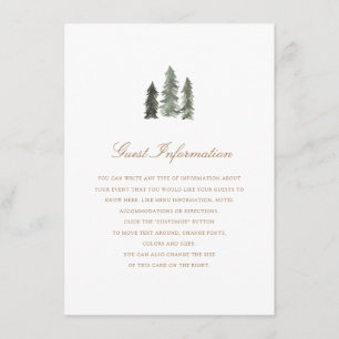 Carte D'accompagnement Mariage de forêt de pins Insérer