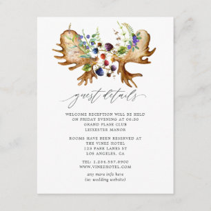 Carte D'accompagnement Mariage de forêt rustique aquarelle