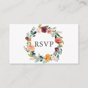 Carte D'accompagnement Mariage de germe orangé de Bourgogne RSVP