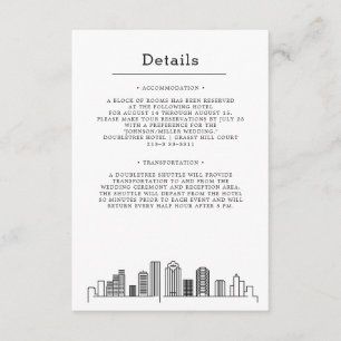 Carte D'accompagnement Mariage de Houston   Détails de l'invité