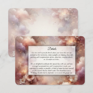 Carte D'accompagnement Mariage de Jardin Poussière d'Étoiles Rouge Champa