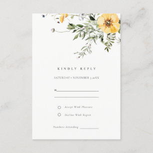 Carte D'accompagnement Mariage de la couronne de Fleur sauvage Lilac jaun