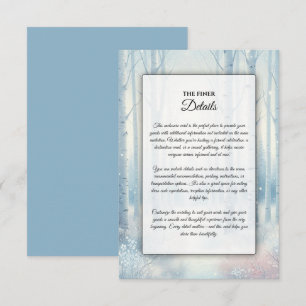 Carte D'accompagnement Mariage de la forêt de bouleau bleu givré