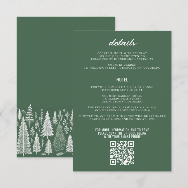 Carte D'accompagnement Mariage de la montagne verte (Devant / Derrière)