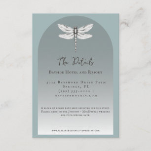 Carte D'accompagnement Mariage de libellules turquoise