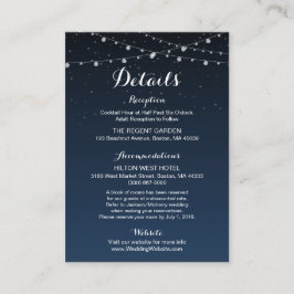 Carte D'accompagnement Mariage de nuit étoilé bleu marine