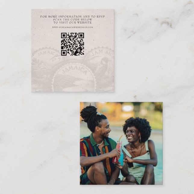 Carte D'accompagnement Mariage de passeport de Jamaïque QR (Devant / Derrière)