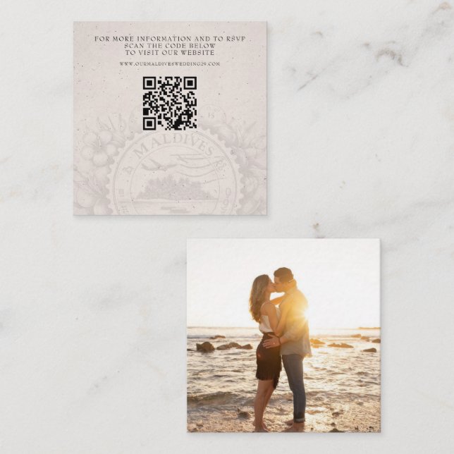 Carte D'accompagnement Mariage de passeport des Maldives QR (Devant / Derrière)
