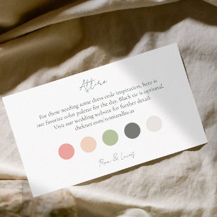Carte D'accompagnement Mariage de points de couleur d'été Code vestimenta
