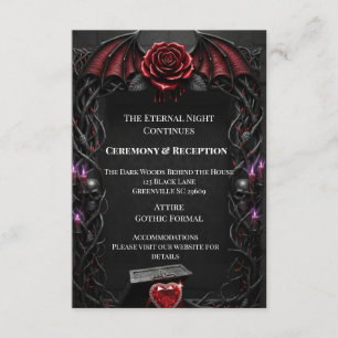 Carte D'accompagnement Mariage de romance sombre gothique vampire de Nuit