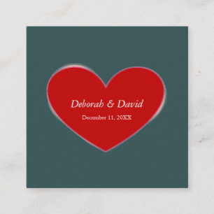 Carte D'accompagnement Mariage de script gris ardoise du coeur rouge