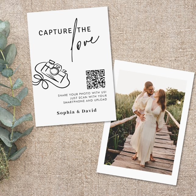 Carte D'accompagnement Mariage de script moderne capture le code QR d'amo (Créateur téléchargé)