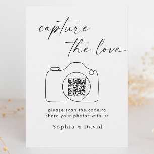 Carte D'accompagnement Mariage de script moderne capture le code QR d'amo