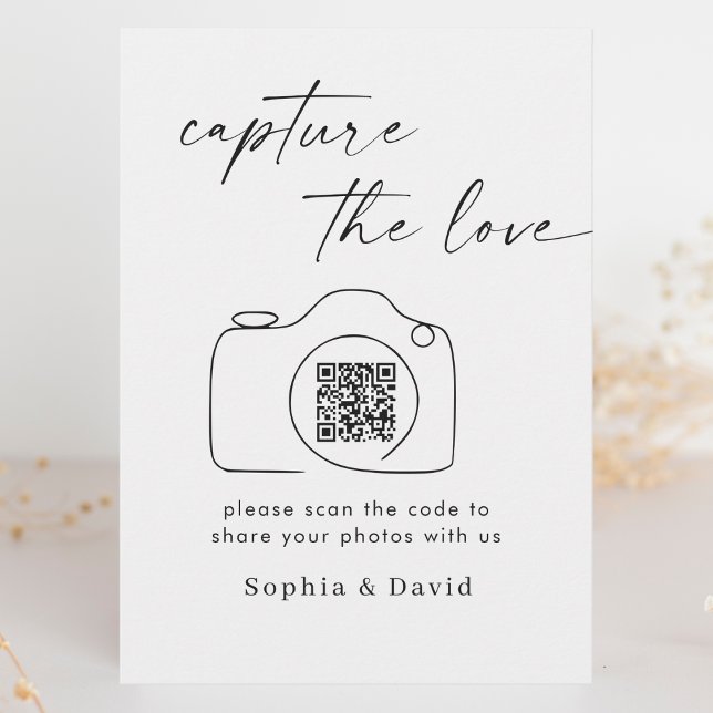 Carte D'accompagnement Mariage de script moderne capture le code QR d'amo (Créateur téléchargé)