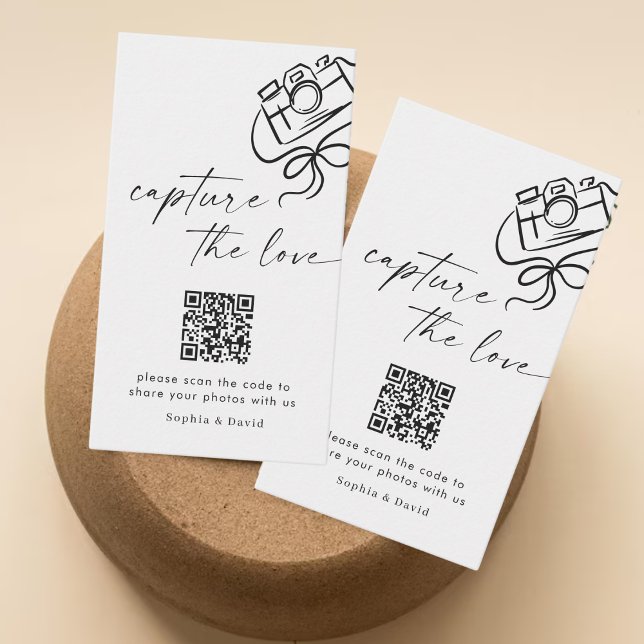 Carte D'accompagnement Mariage de script moderne capture le code QR d'amo (Créateur téléchargé)