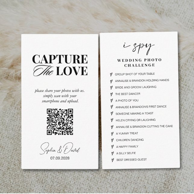Carte D'accompagnement Mariage de script moderne Capturez l'amour QR Code (Créateur téléchargé)