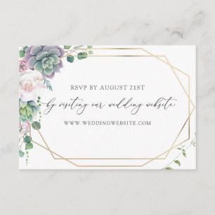 Carte D'accompagnement Mariage de trame d'or réussi RSVP en ligne