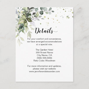 Carte D'accompagnement Mariage de verdure