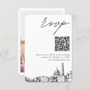 Carte D'accompagnement Mariage de Washington DC Moderne RSVP QR Code