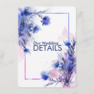 Carte D'accompagnement 💍 Mariage DÉTAILS Cornflower Reverie