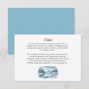 Carte D'accompagnement Mariage d'hiver au lac de Snowy Mountain
