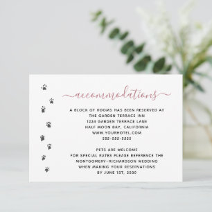 Carte D'accompagnement Mariage d'humains hébergement pour mariage d'anima