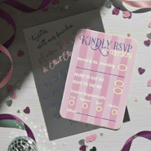 Mariage disco printemps rose et violet RSVP