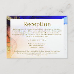 Carte D'accompagnement Mariage d'or bleu orange moderne